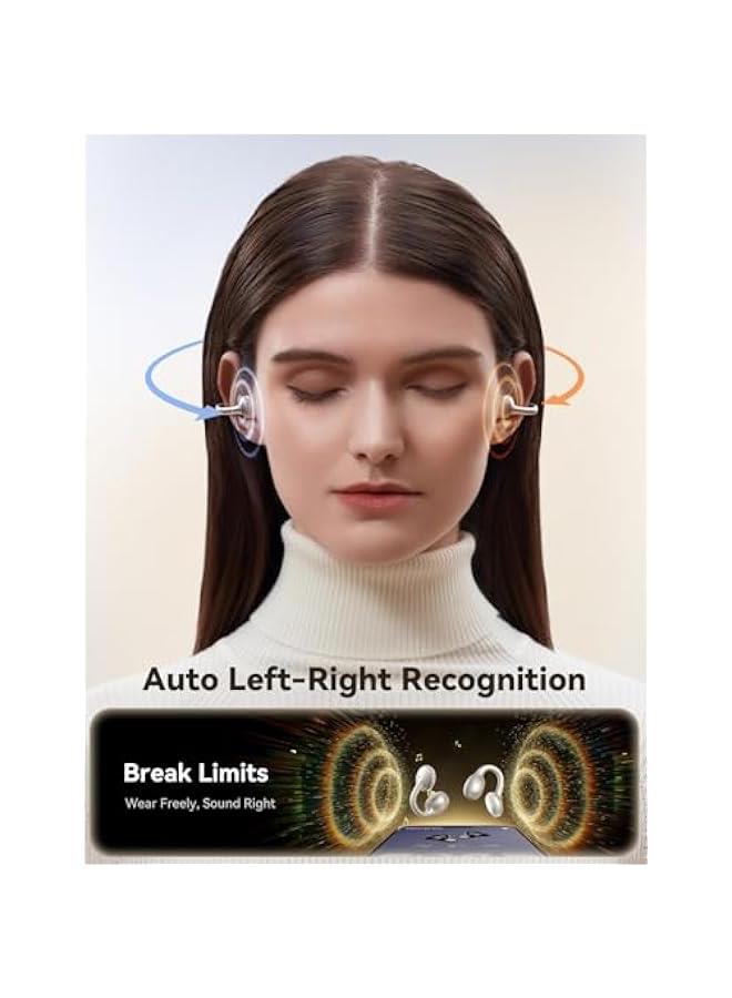 Arabest OE3 Clip-On Earbuds, Wireless Open Ear Earbuds Headphones, Auto L-R Recognition, Omni Tap Control, Immersive Sound, Ultra-Light 4.9g Fit, Comfortable for Workouts and Daily Use, White - Image 5