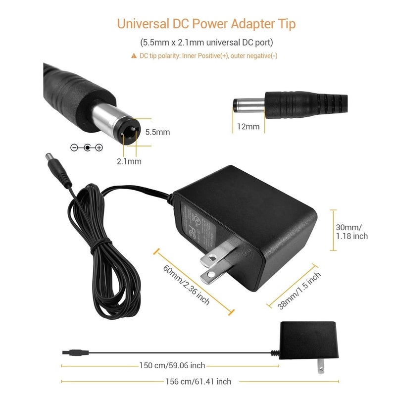 TIGERSECU UL Certified Security Camera AC/DC Power Adapter, 12V 1A 100V-240V 2.1x5.5mm Power Supply, Compatible with Lorex, Night Owl, Swann, ZOSI, Reolink, Annke IP and BNC Cameras (2-Pack) - Image 4