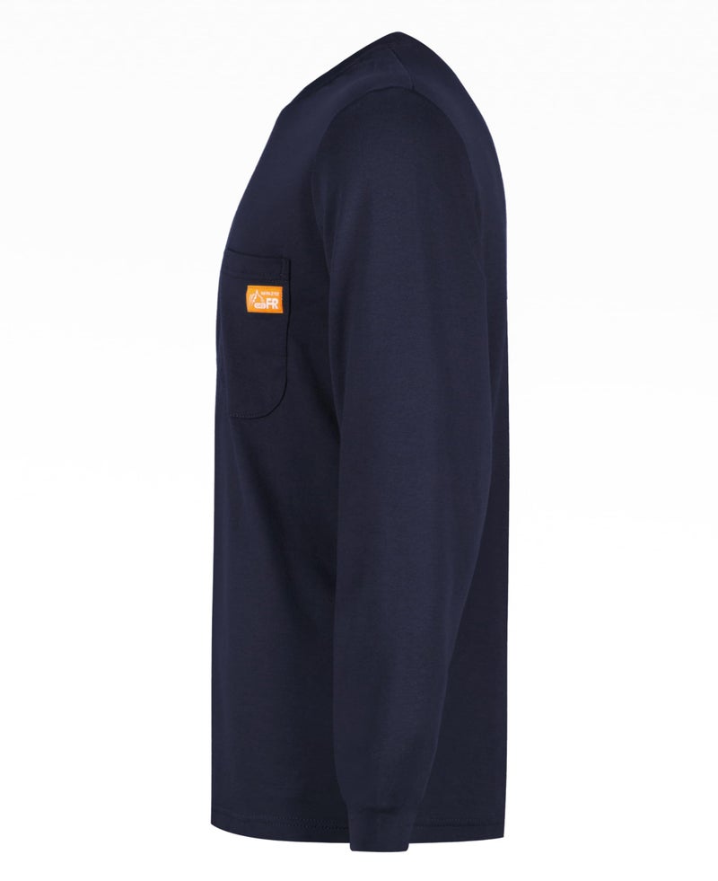 Titicaca FR Shirts Flame Resistant T Shirts 100% Cotton Men's Pre-Washed Navy Fire Retardant T-Shirts - Image 2