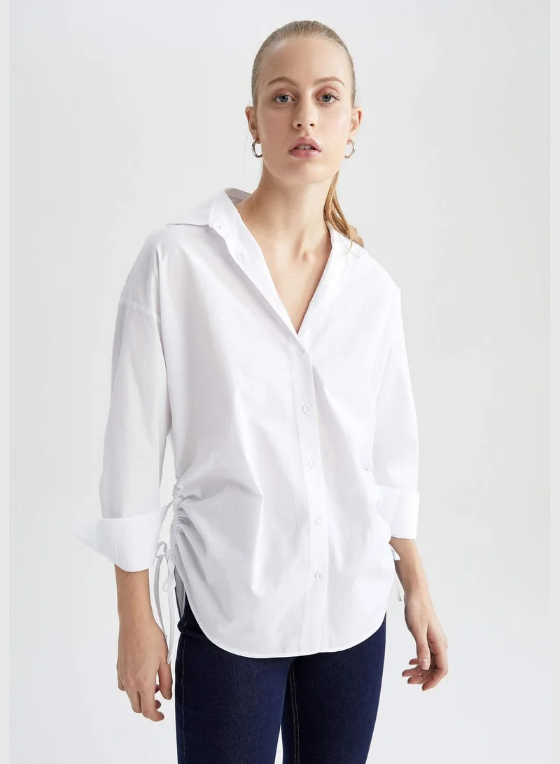 DeFacto Oversize Fit Long Sleeve Poplin Shirt Tunic