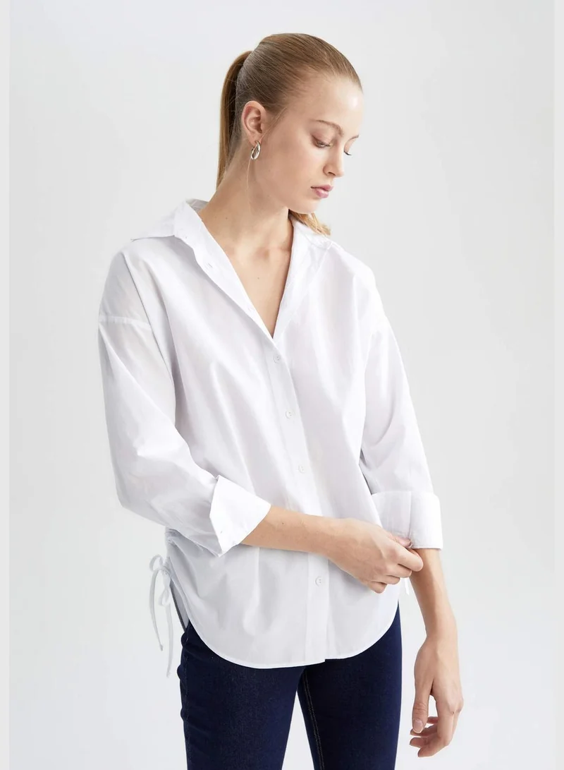 DeFacto Oversize Fit Long Sleeve Poplin Shirt Tunic