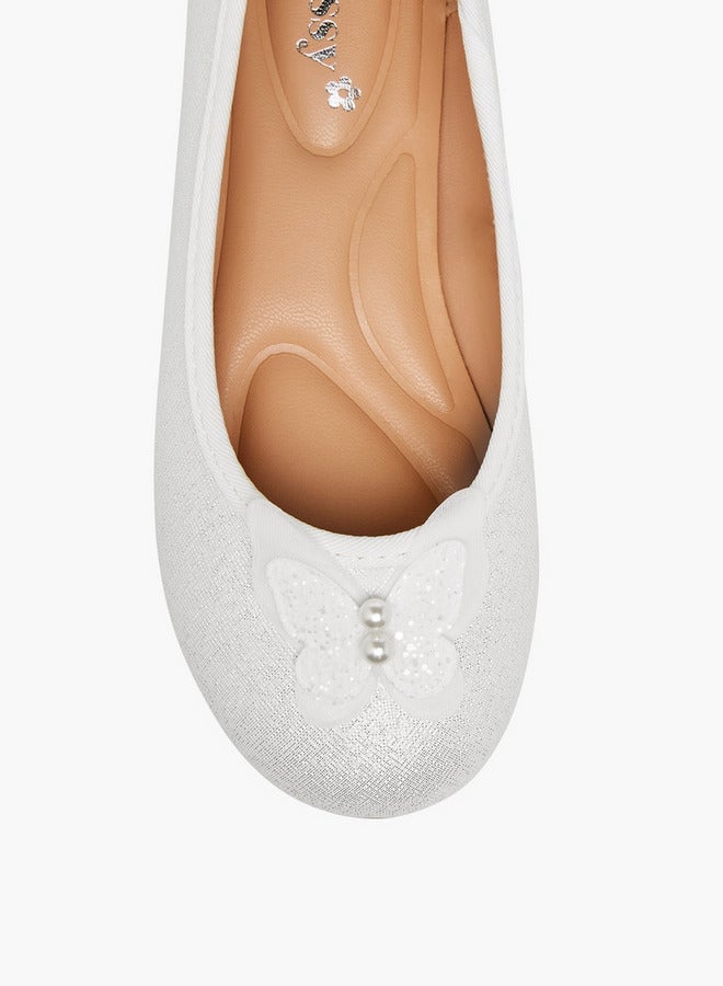 ليتل ميسي حذاء باليرينا سهل الارتداء بزخرفة فراشة - Image 4