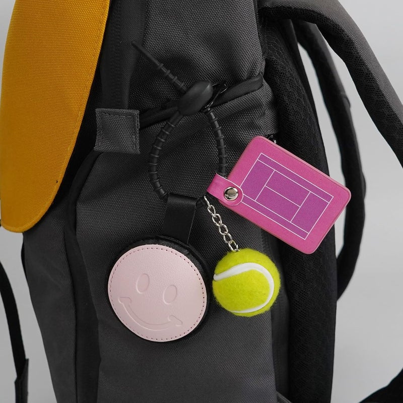 WILMIN Tennis Ball Holder Keychain, Grand Slam, Leather Smiley, Tennis style - Image 3