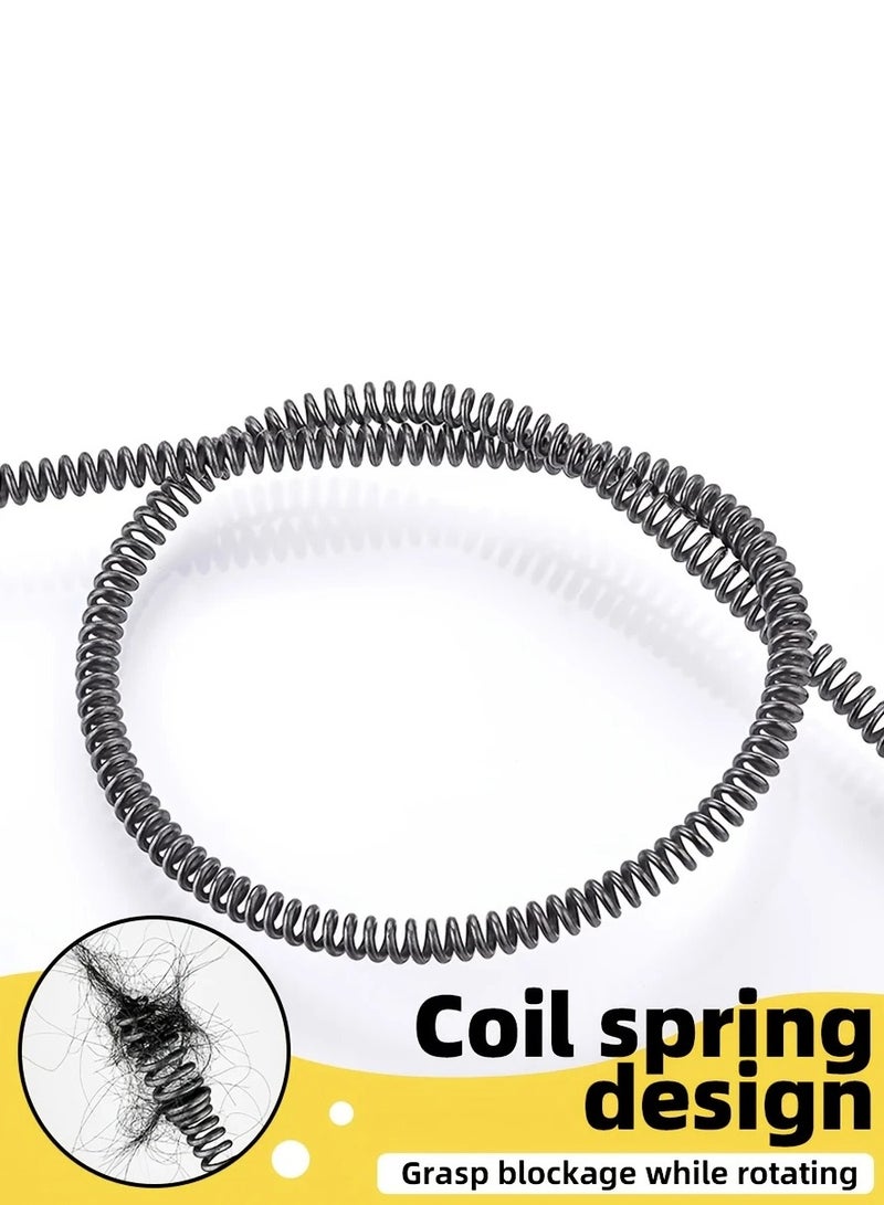 M MIAOYAN 10mm Heavy-Duty Spring Electric Drain Cleaner | 5M Clog Remover with Drill Connector for Toilet, Sink & Floor Drain - Image 3