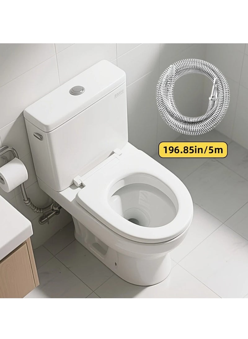 M MIAOYAN 10mm Heavy-Duty Spring Electric Drain Cleaner | 5M Clog Remover with Drill Connector for Toilet, Sink & Floor Drain - Image 4