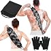 Anezus Exfoliating Back Scrubber Bath Gloves Set Exfoliating Shower Towel with Shower Gloves for Body Scrub Back Cleaner Wash Gloves to Remove Dead Skin Black - Image 2