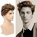 Swiking Mens Short Blonde Wig Natural Synthetic Dark Roots Cosplay Hair Wigs for Male Guy Daily Wig (Blonde Mix Black) - Image 2