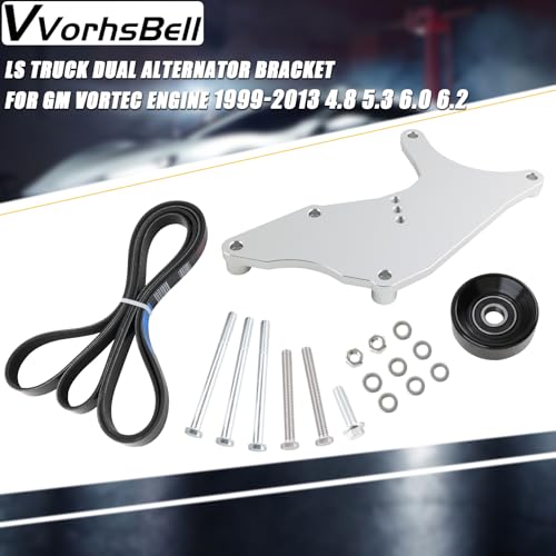 VVORHSBELL LS Truck Dual Alternator Bracket Kit Compatible with 1999-2013 4.8L, 5.3L, 6.0L, 6.2L Chevy Tahoe Suburban Silverado, GMC Yukon, Cadillac Escalade, Hummer H2 - Image 5