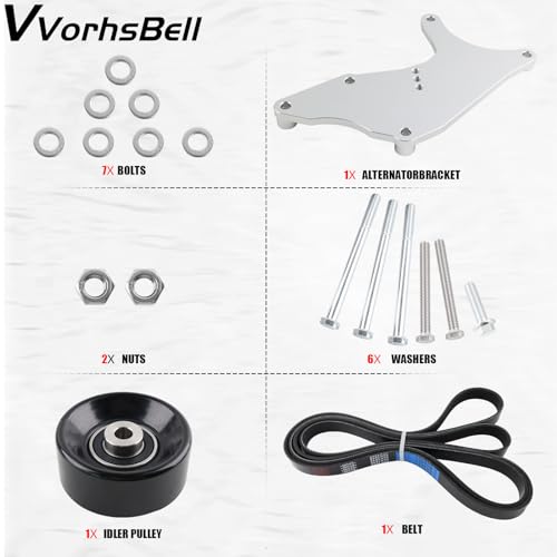 VVORHSBELL LS Truck Dual Alternator Bracket Kit Compatible with 1999-2013 4.8L, 5.3L, 6.0L, 6.2L Chevy Tahoe Suburban Silverado, GMC Yukon, Cadillac Escalade, Hummer H2 - Image 4