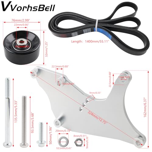 VVORHSBELL LS Truck Dual Alternator Bracket Kit Compatible with 1999-2013 4.8L, 5.3L, 6.0L, 6.2L Chevy Tahoe Suburban Silverado, GMC Yukon, Cadillac Escalade, Hummer H2 - Image 2