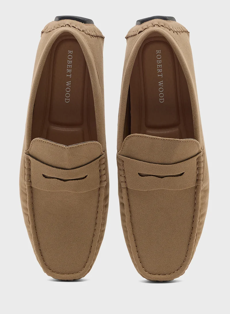 Robert Wood Faux Suede Loafers