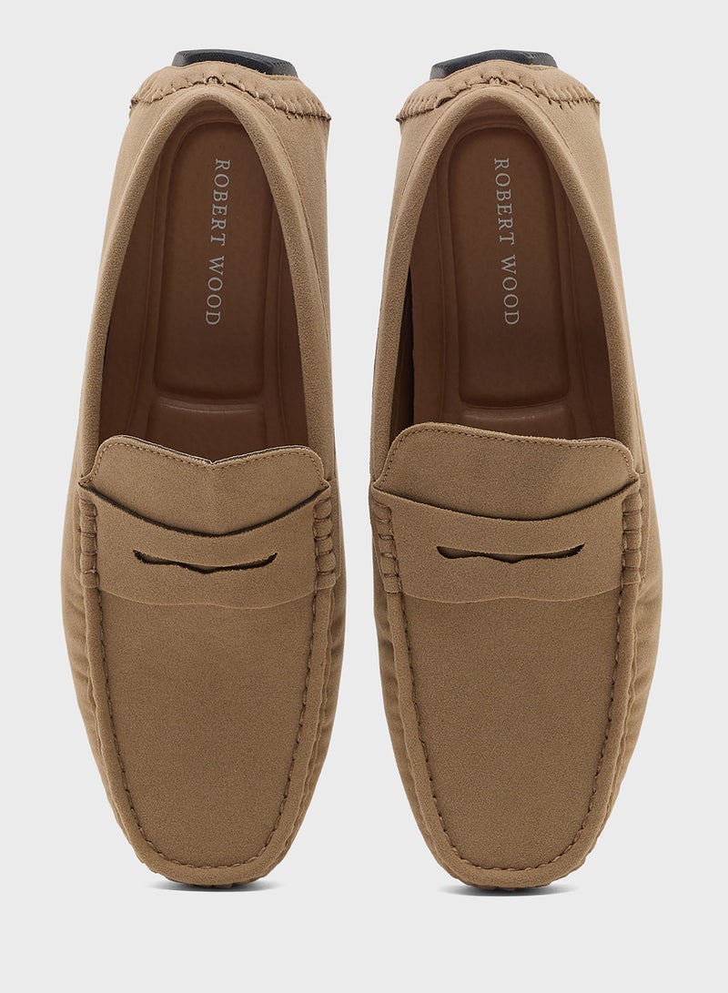 Robert Wood Faux Suede Loafers  - Image 4