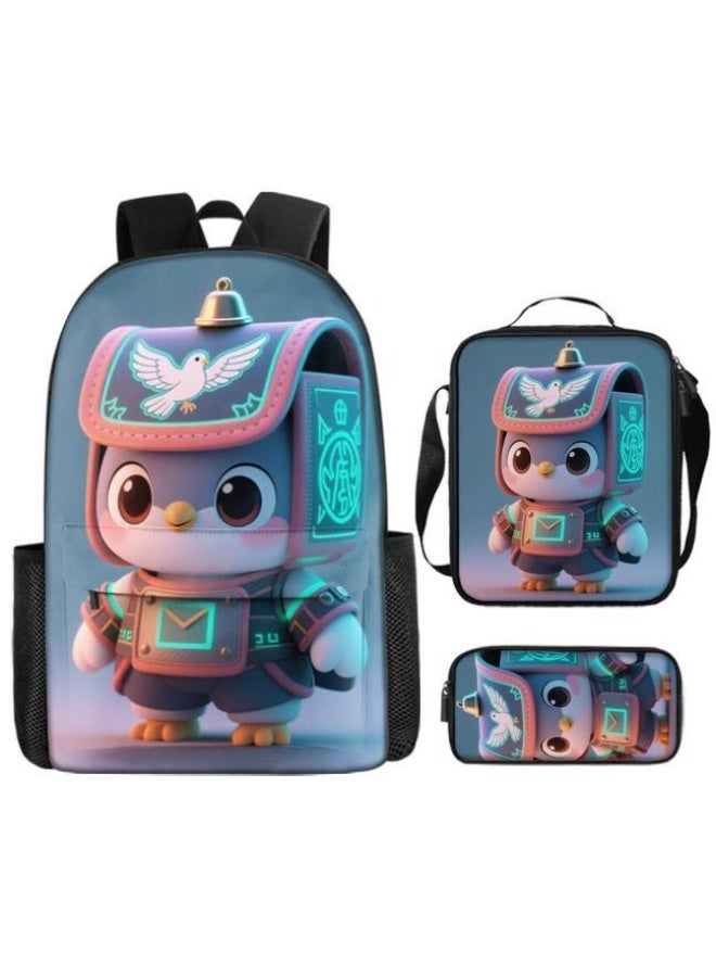 Bright Li Fire Unlock the new fashion of childish fun! Three-piece set of bags, cartoon elements for children and teenagers (students, children, friends' outings, mountain climbing, schooling, etc. can be used) - 92 - Image 2