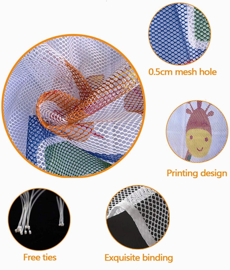 Luckam Child Safety Rail Net for Balcony, Patios, Railing and Stairs, Security Guards for Kids/Pet/Toy Both Indoors and Outdoors, 10ft x2.5ft, Sturdy Mesh Fabric Material, Multicolored - Image 5