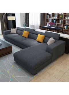 Al Home 5 Seater L-shape Sofa Linen 320×200×90 Cm - Grey  - Image 1