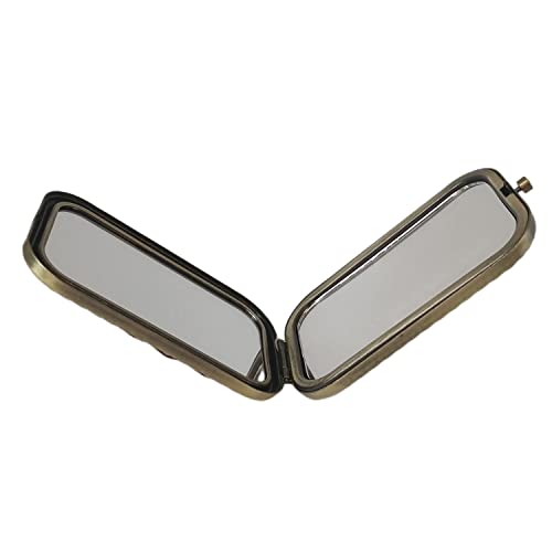 Jtbling Bronze Peacock Vintage Metal Retro Portable Mini Mirror Rectangular Cosmetic Fold Mirror 1X/2X Magnifying Pocket Makeup Mirror Compact Travel Mirror Handheld Mirror Flip Mirror - Image 4