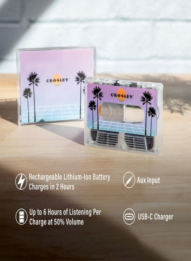 Crosley CR3045TL-VW Cassette Tape Portable Wireless Bluetooth Speaker, Vaporwave Translucent - Image 2