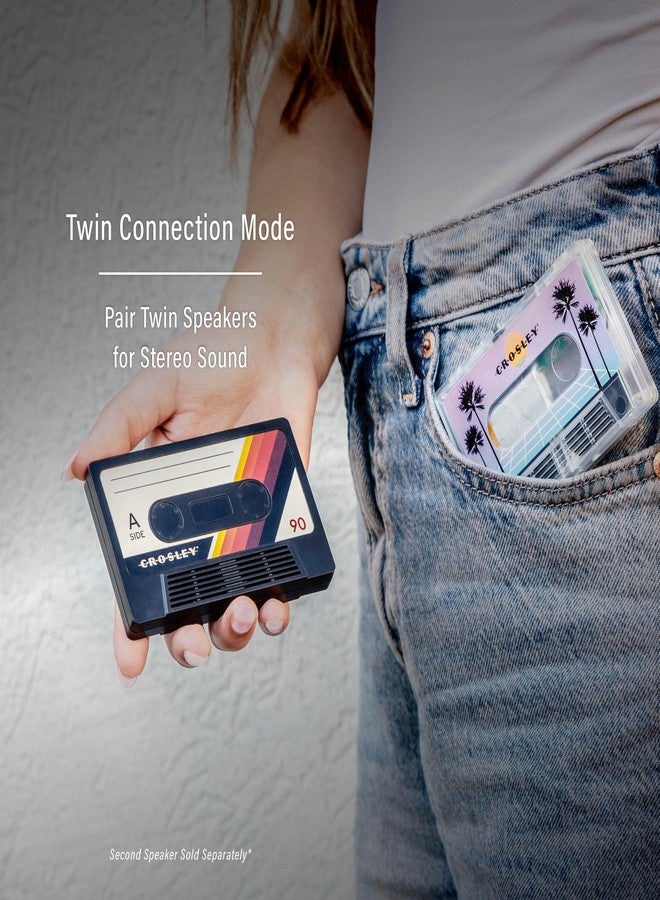 Crosley CR3045TL-VW Cassette Tape Portable Wireless Bluetooth Speaker, Vaporwave Translucent - Image 4