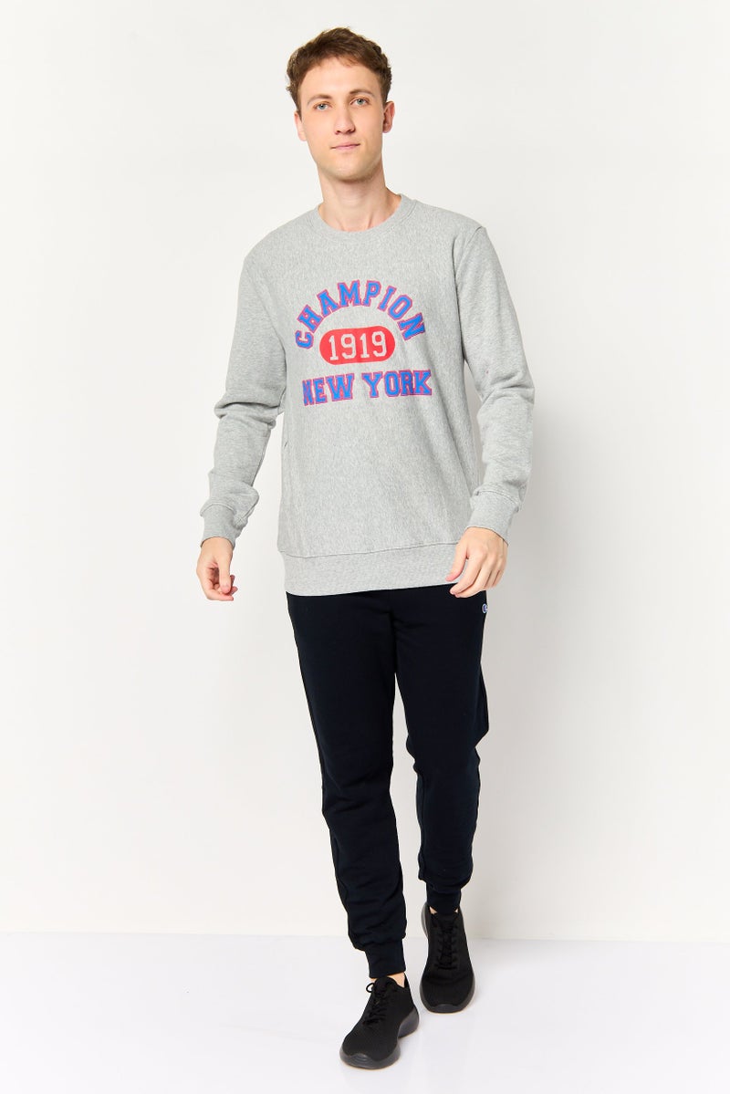 Champion Men Sportswear Fit Long Sleeve Outdoor Sweatshirt, Heather Grey - Image 2