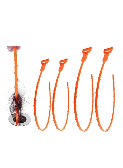 Hair Drain Clog Remover, Drain Clean Equipment, Auger Type Cleaning Tool, 20 Inch Drain Clean Remover for Sinks Tubs and Showers, Pack of 4 (2 pcs 69cm, 2pcs 51cm)
