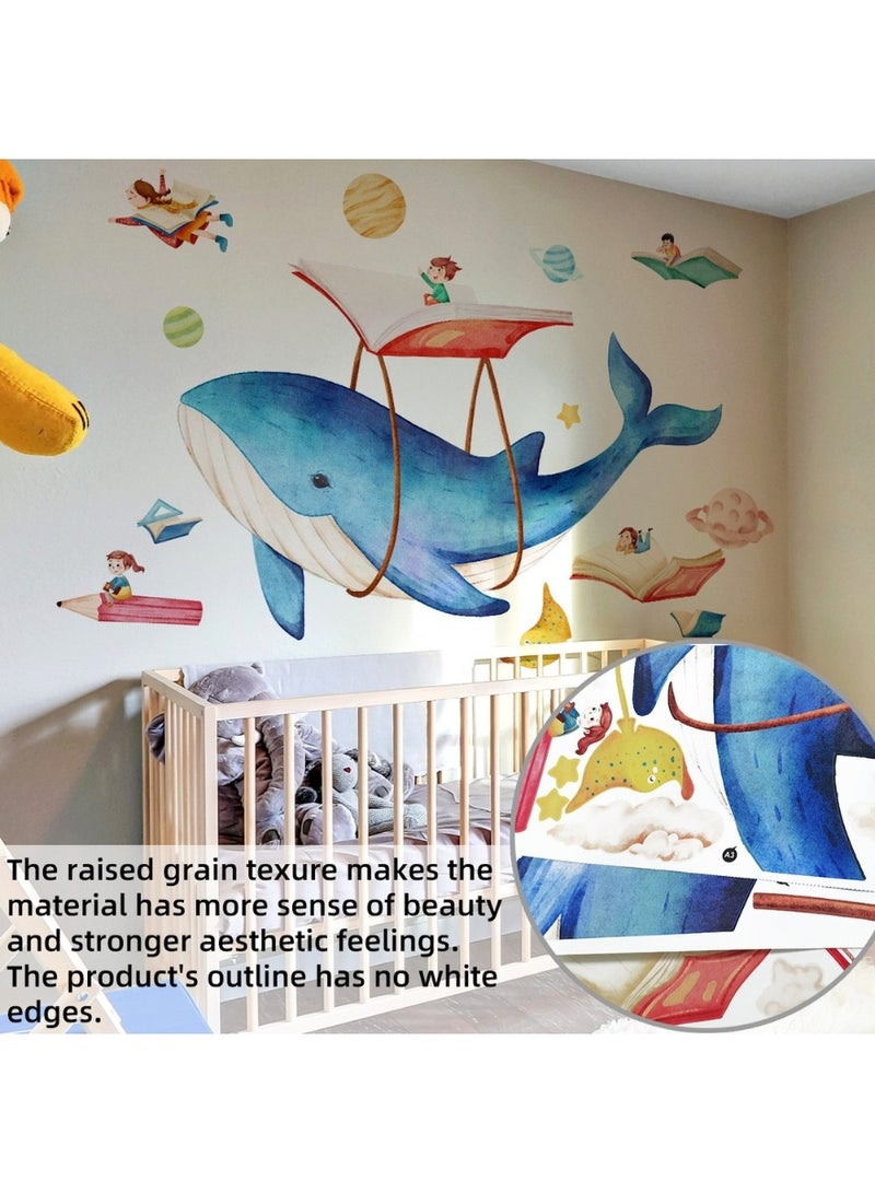Dreamy Whale Wall Sticker – Extra Large Ocean-Themed Vinyl Wall Decal (166cm x 113cm / 65.3in x 44.5in) for Kids’ Room, Nursery & Bedroom | Magical Marine Life Wall Art for Boys & Girls | Waterproof, Easy Peel & Stick DIY Wall Decor for Sea-Themed Playrooms & Baby Rooms - Image 5