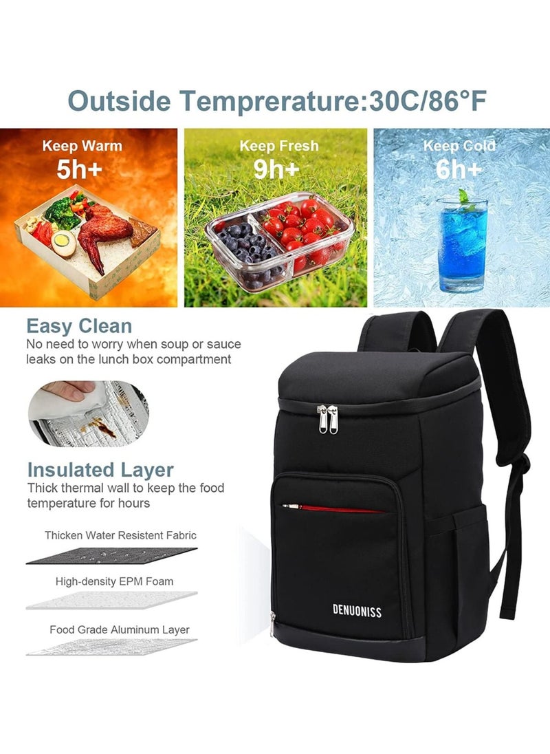 Generic - Insulated Backpack Cooler for Camping,24Cans Large Capacity Backpack Food Drinks Container Cooler Bag for Hot and Cold Insulation, for Men Women to Work Lunch Picnics Camping Hiking - Image 1
