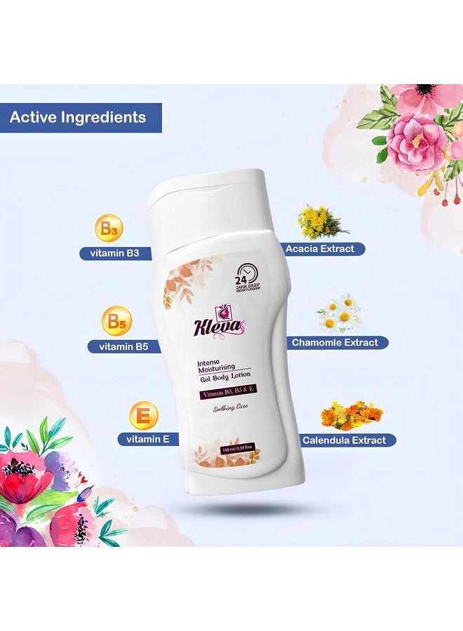 KLEVA Intense Moisturizing Gel Body Lotion with Vitamin B3, B5 & E, 24-Hour Deep Hydration & Almond Extract | 100 ml - Image 3