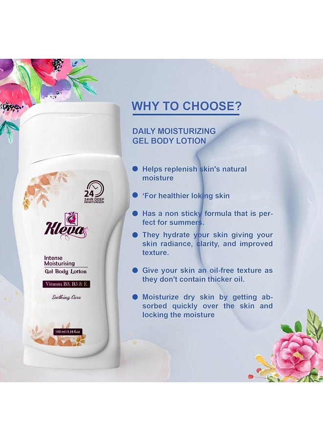 KLEVA Intense Moisturizing Gel Body Lotion with Vitamin B3, B5 & E, 24-Hour Deep Hydration & Almond Extract | 100 ml - Image 5