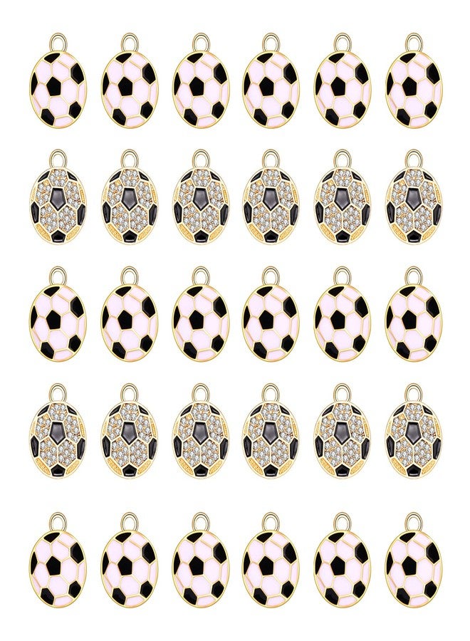 VOGUEKNOCK 30PCS Sports Charms for Jewelry Making Soccer Pendant Charms for Necklace Bracelet Earrings Making Game Day Jewelry Charms Bulk DIY Crafts (Soccer) - Image 1