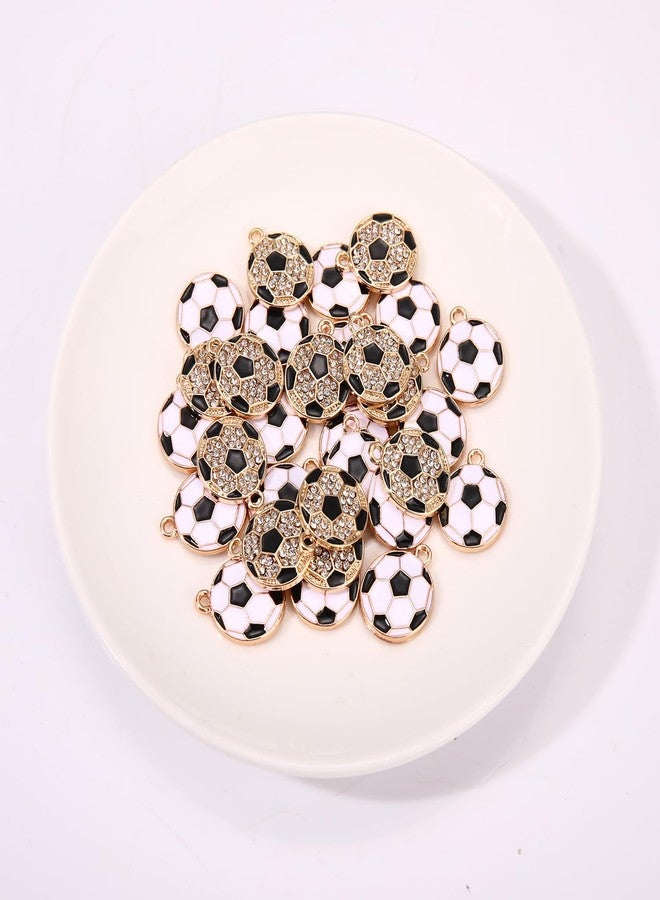 VOGUEKNOCK 30PCS Sports Charms for Jewelry Making Soccer Pendant Charms for Necklace Bracelet Earrings Making Game Day Jewelry Charms Bulk DIY Crafts (Soccer) - Image 4