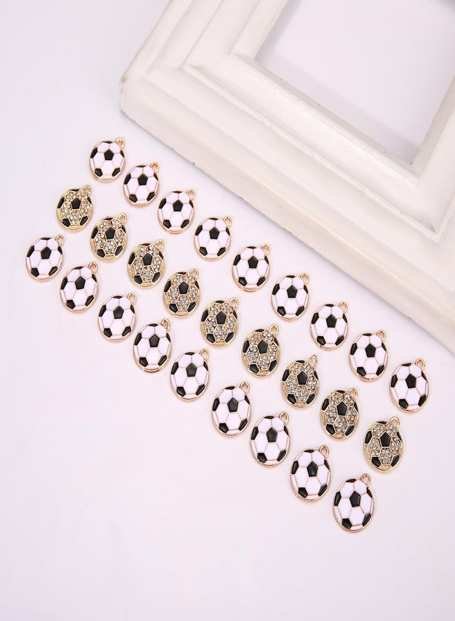 VOGUEKNOCK 30PCS Sports Charms for Jewelry Making Soccer Pendant Charms for Necklace Bracelet Earrings Making Game Day Jewelry Charms Bulk DIY Crafts (Soccer) - Image 2