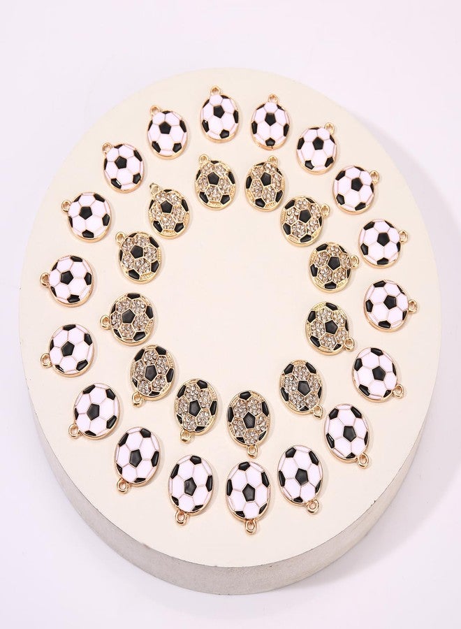 VOGUEKNOCK 30PCS Sports Charms for Jewelry Making Soccer Pendant Charms for Necklace Bracelet Earrings Making Game Day Jewelry Charms Bulk DIY Crafts (Soccer) - Image 3