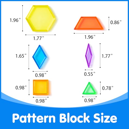 Odoorgames 140 Pcs Translucent Pattern BlocksGeometric ShapesTranslucent ToysLight Table Accessories and ManipulativesIncludes 46 Activity Cards - Image 5