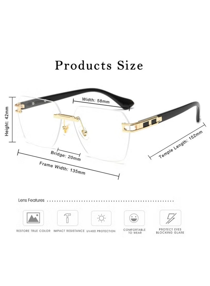 بولوز 2PCS جديد حافة الموضة اتجاه نظارات شمسية نظارات شمسية شخصية حماية الأشعة فوق البنفسجية جنس واحد - Image 4