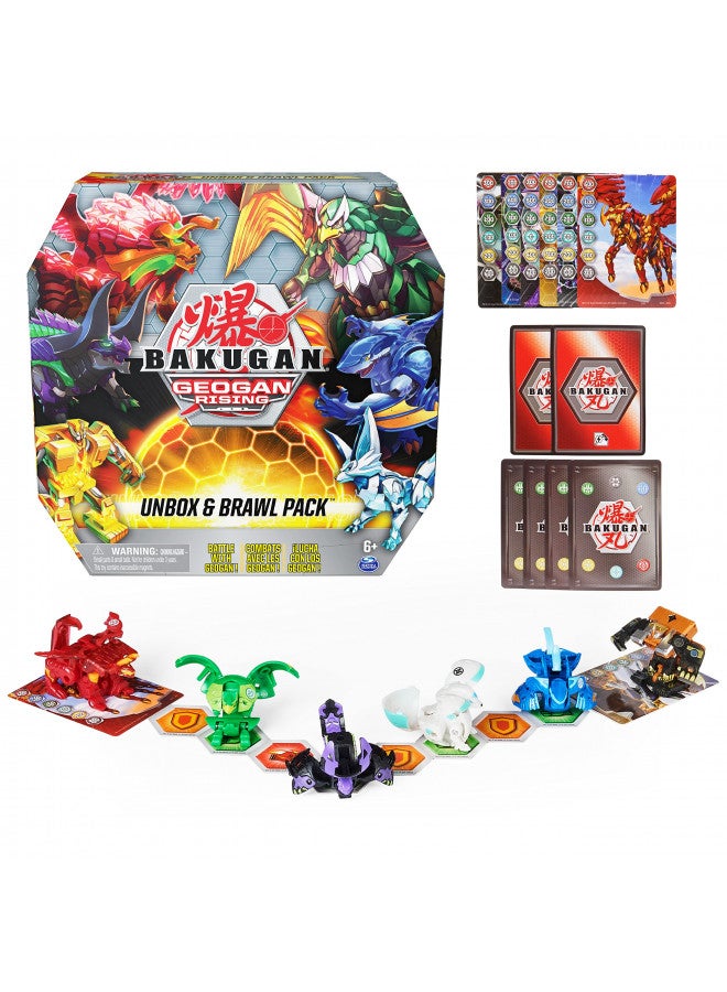 BAKUGAN Bakugan Unbox and Brawl 6-Pack, Exclusive 4 and 2 Geogan, Collectible Action Figures, Toys for Kids Boys Ages 6 and Up (Amazon Exclusive) - Image 1