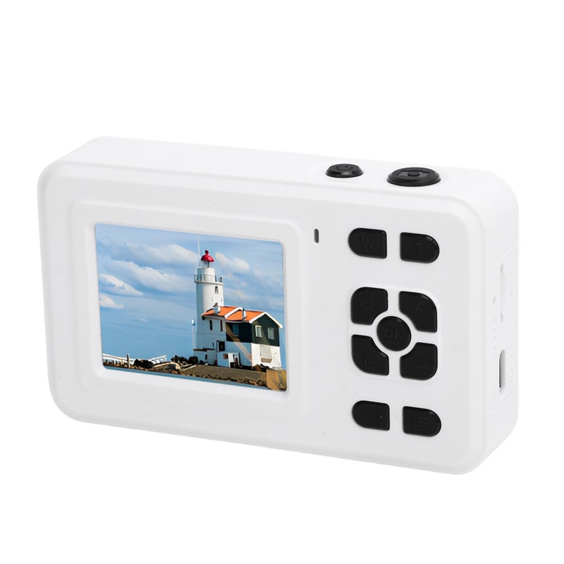 1080P 48MP Digital Camera Auto Focus Camera with 5X Digital Zoom 2.0 Inch Display for Travel Photography White - Image 3
