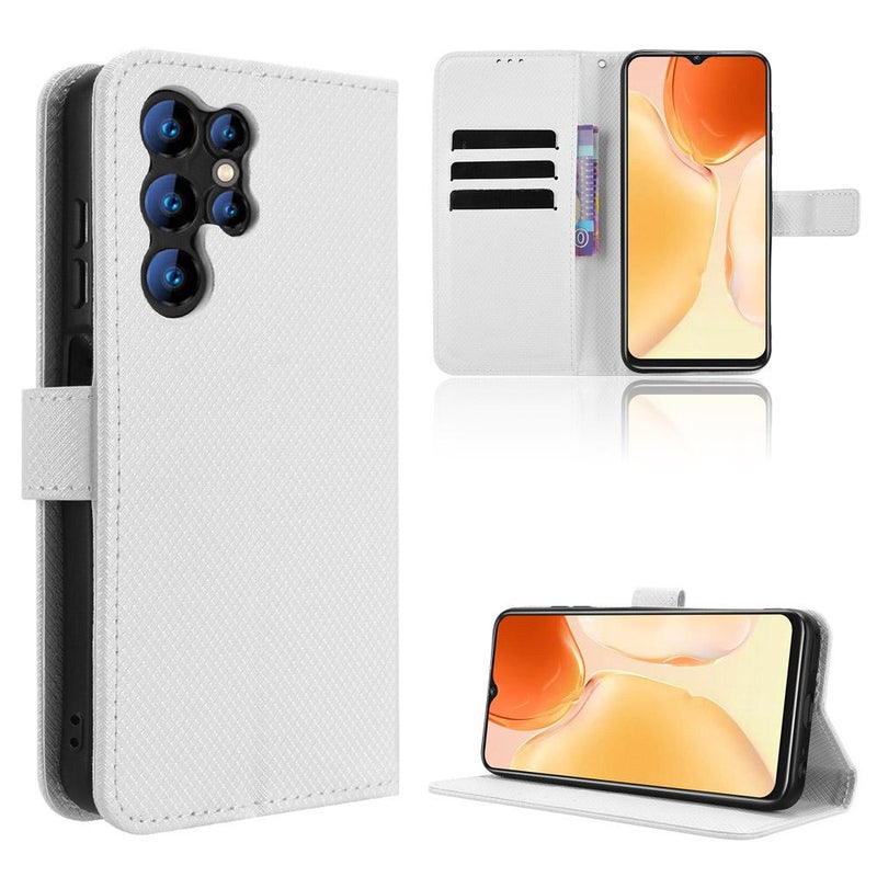 erorex For Oukitel C61 / C61 Pro Diamond Texture Leather Phone Case(White) - Image 1