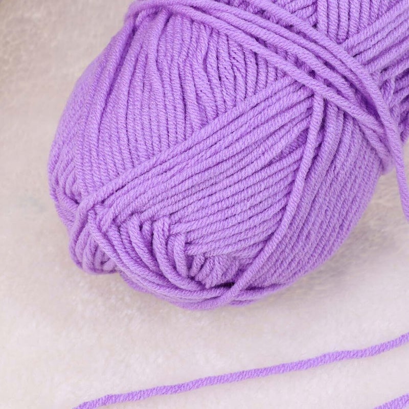 TIDTALEO Milk Cotton Yarn Chunky Soft Knitting Wool for Sweaters Hats Scarves DIY Projects Light Purple Hand-Woven Crochet Yarn Warm and Skin-Friendly Cotton Textured - Image 5