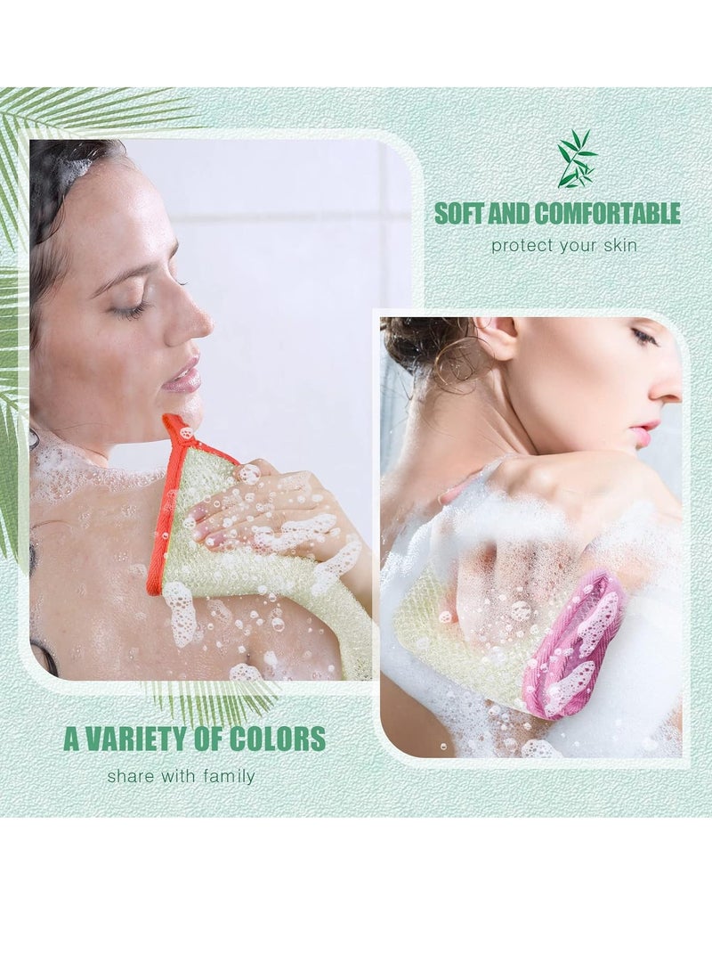 Tatuo 10 Packs Exfoliating Wash Cloths for Body and Face Facial Bath Scrub Soft Weave Loofah Towel Exfoliate Bath Towel Remove Dead Skin Wash Cloth for Women Man (Colorful Edge) - Image 2