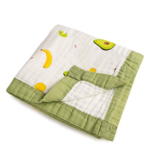 KICKS & CRAWL Kicks Crawl Avocuddle Quilted Muslin Baby Blanket 100 Muslin Cotton 110 x 110 cm - Image 3
