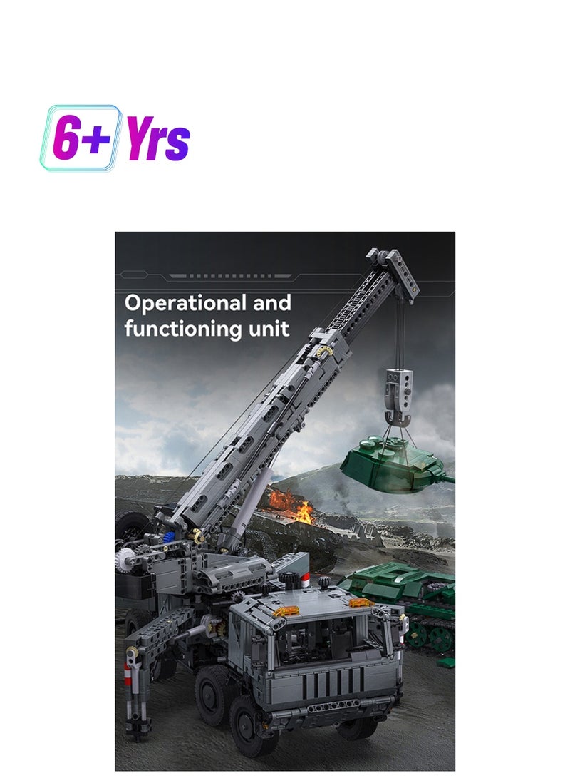 CaDA CaDA Remote Control Car Toy Building Blocks Grey Master-Military Crane Truck  C61507W 2686pcs for +8 Years old  - Image 1