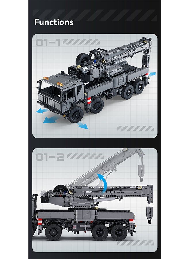 CaDA Remote Control Car Toy Building Blocks Grey Master-Military Crane Truck  C61507W 2686pcs for +8 Years old - Image 4