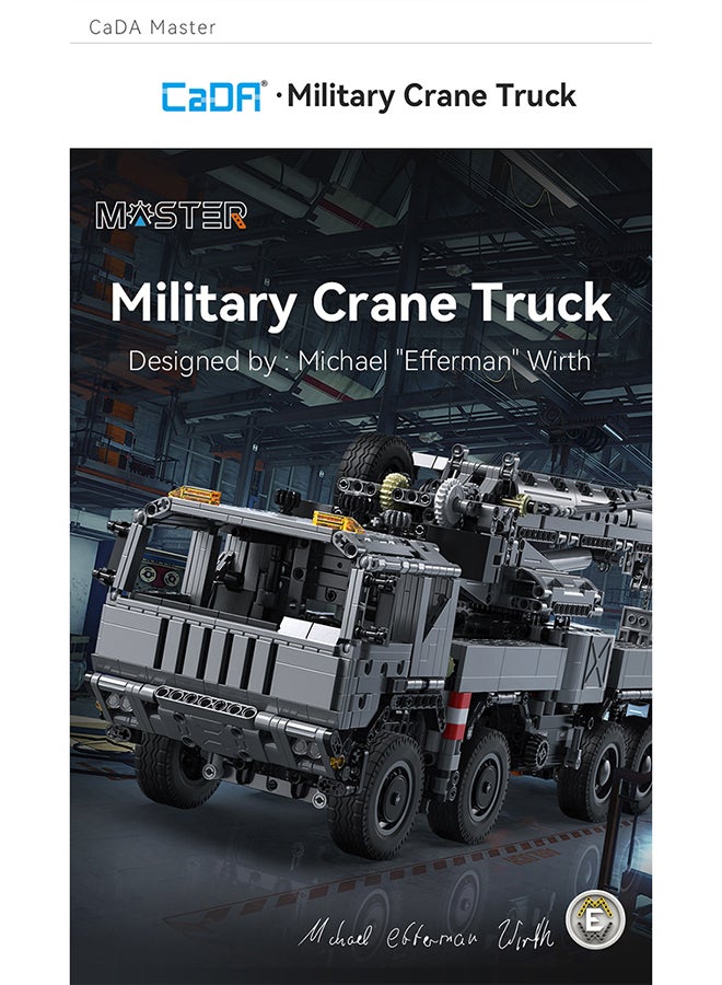 CaDA CaDA Remote Control Car Toy Building Blocks Grey Master-Military Crane Truck  C61507W 2686pcs for +8 Years old  - Image 5