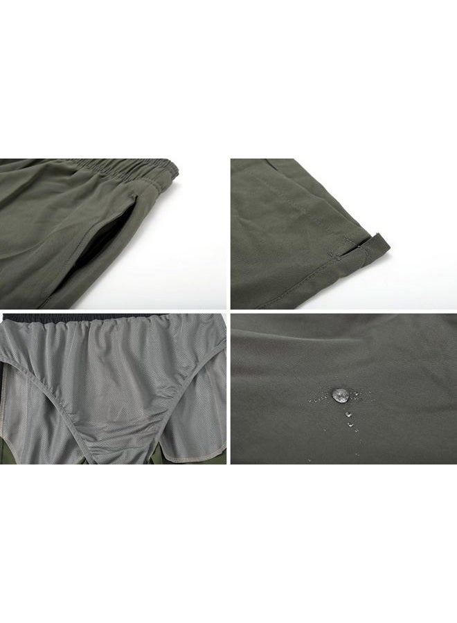 Tyhengta Men's Stretch Swim Trunks Quick Dry Beach Shorts with Zipper Pockets and Mesh Lining ArmyGreen 38 - Image 4