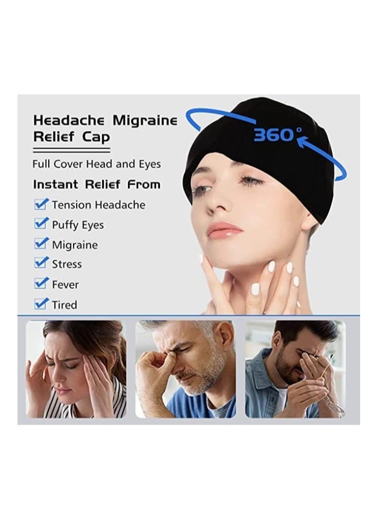 VANLON Headache Hat for Migraine, Headache Migraine Relief Cap for Tension Headache Migraine Relief, One Size Fits All Headache Hat with Reusable Ice Gel Pack for Puffy Eyes, Sinus & Stress Relief - Image 3
