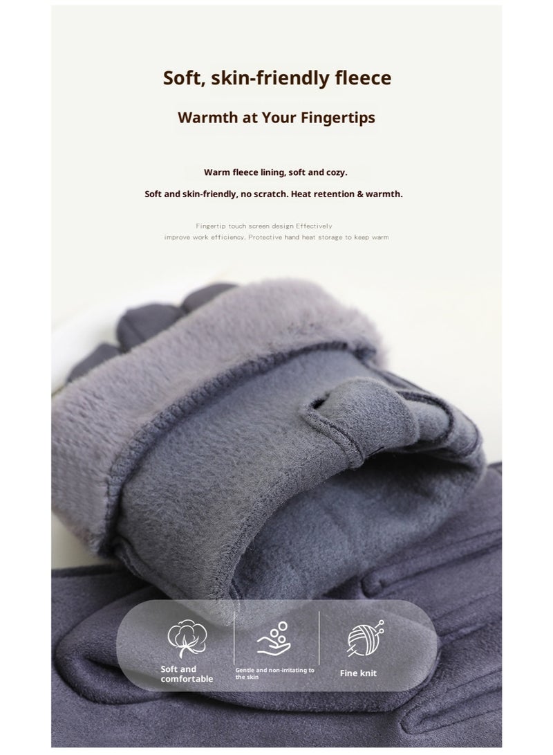 Winter Warm Touch Screen Gloves for Women – Windproof Thermal Gloves for Outdoor Cycling, Driving & Daily Wear Pink - Image 3