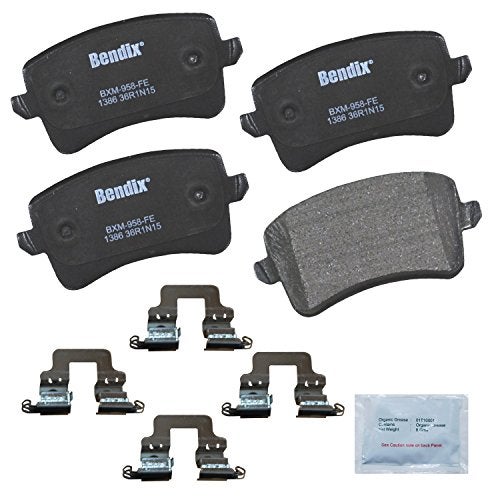Bendix Priority1 CFM1386 Semi-Metallic Rear Brake Pads for Select Models Audi A4, A4 allroad, Quattro, A5, A5 Q5, S4, S5, SQ5 - Image 1