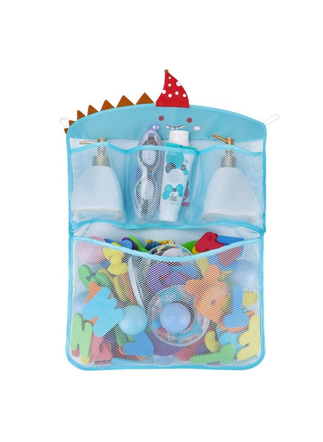 Free Swimming Baby Bath Toy Organizer Set,Quick Drying Mesh Net For Toddler Bathtub Games Holder (Blue)  - Image 1