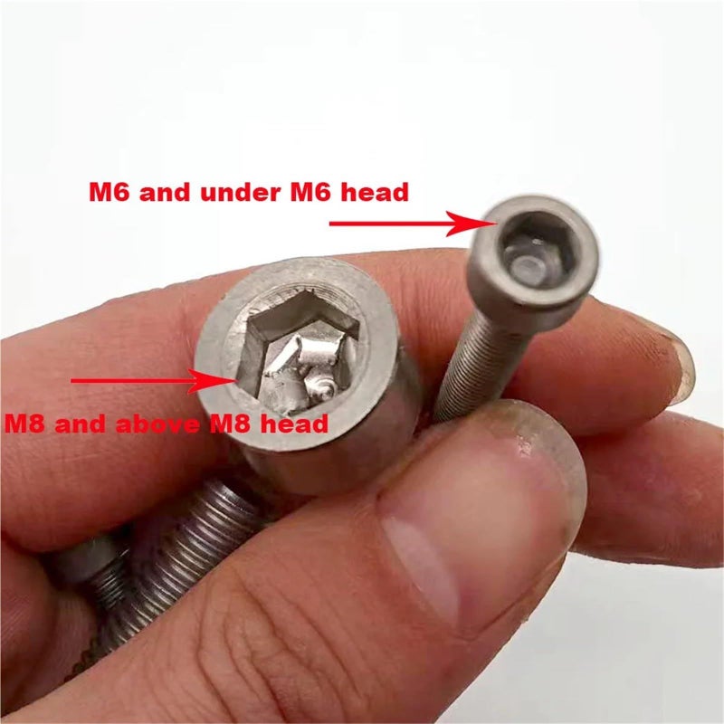 TA2 الصف 2 من التيتانيوم النقي، برغي ألين برأس سداسي مع صامولة، M1 6 إلى M12 DIN912، قطعتان M4 12 ملم - Image 3