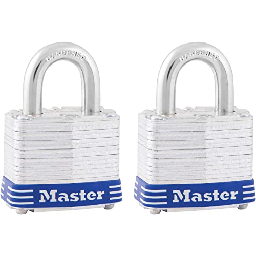 Master Lock 3T 1-9/16-Inch Wide Keyed-Alike Padlock, 9/32-Inch Shackle, 2-Pack - Image 2